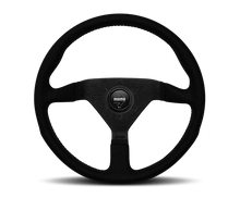 Momo Montecarlo Alcantara Steering Wheel 320 mm - Black/Black Stitch/Black Spokes - JDMuscleSPKmomMCL32AL1B