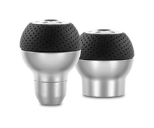 Momo Race Shift Knob - Aluminum, Black Airleather Insert - JDMuscleSPKmomALUAIR