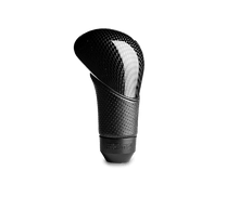Momo Shadow Shift Knob - Black Airleather, Carbon Effect Insert - JDMuscleSPKmomSUBKCA