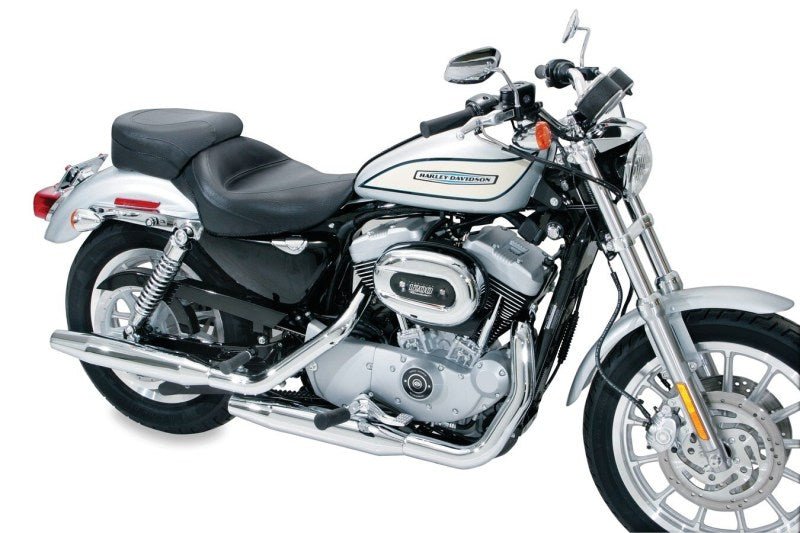 Mustang 04 - 21 Harley Sportster 4.5 Wide Touring Solo Seat w/Driver Backrest - Black - JDMuscleShop the look 2mmp79429