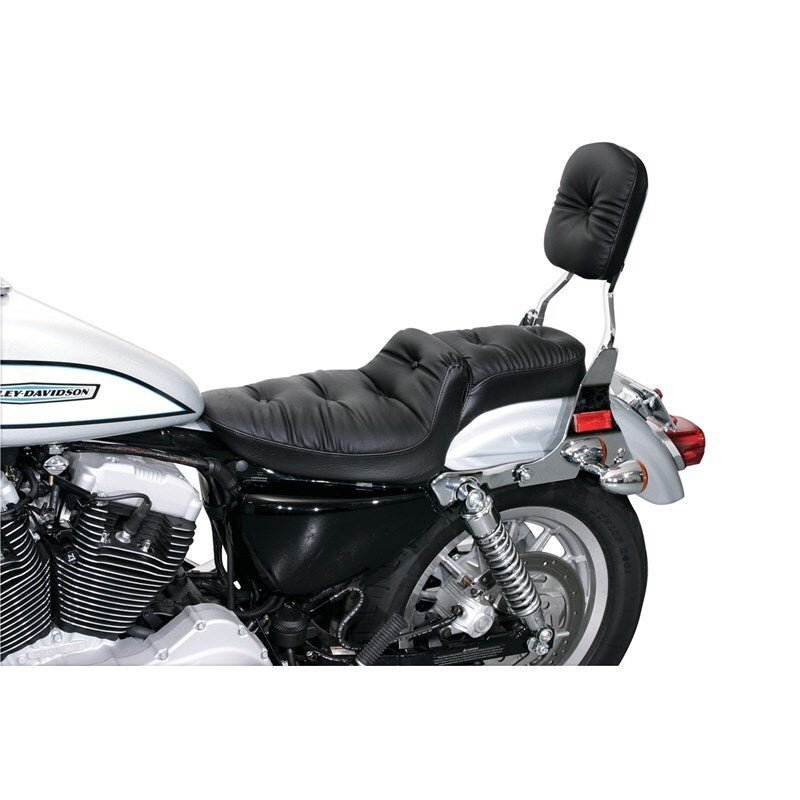 Mustang 04 - 21 Harley Sportster Duke 1PC Seat Regal - Black - JDMuscleShop the look 2mmp76144