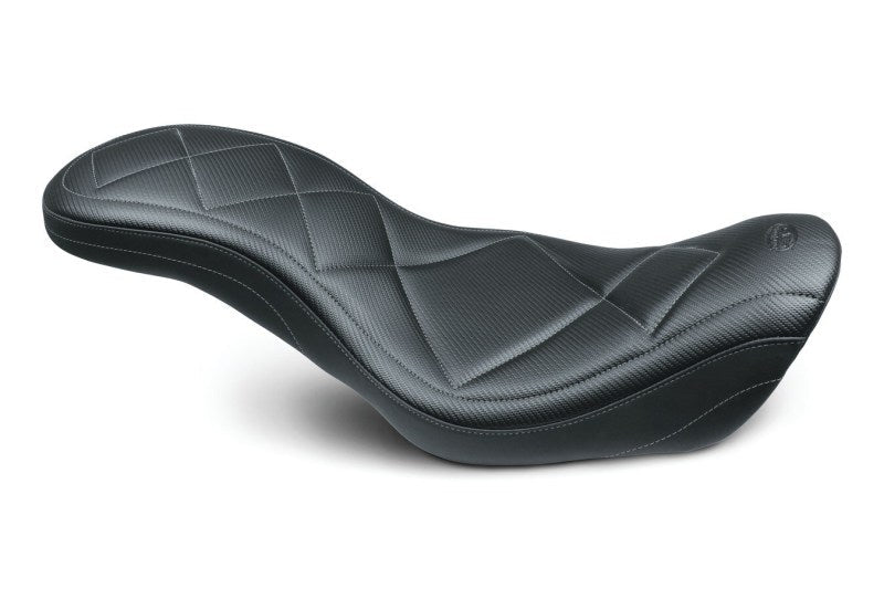 Mustang 06 - 17 Harley Dyna Super Tripper 1PC Seat Carbon - Black - JDMuscleShop the look 2mmp75229