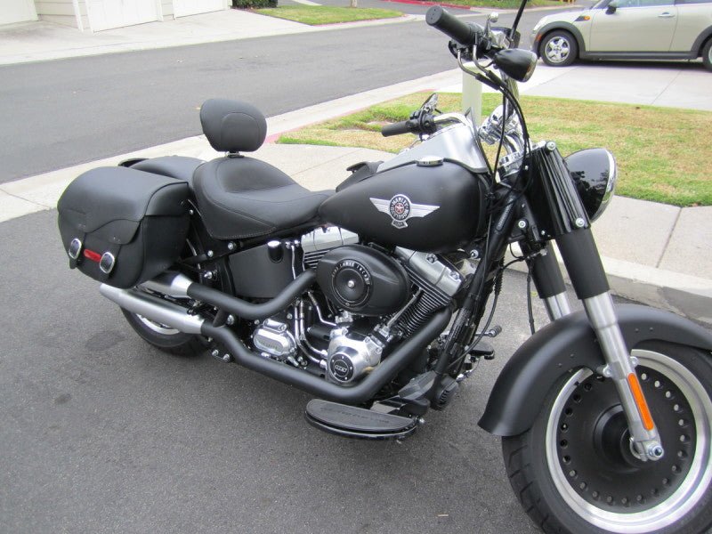 Mustang 06 - 17 Harley Softail Wide Tire | 200mm Wide Touring Solo Seat w/Driver Backrest - Black - JDMuscleShop the look 2mmp79530
