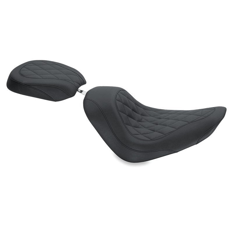 Mustang 06 - 17 Harley Softail Wide Tire | 200mm Wide Tripper Passenger Seat Diamond Stitch - Black - JDMuscleShop the look 2mmp76743