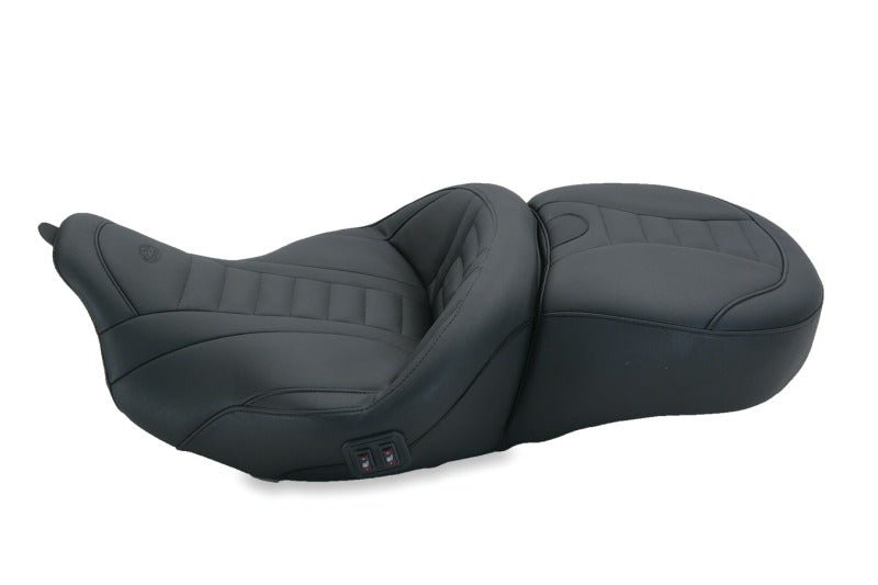 Mustang 08 - 21 Harley Electra Glide, Rd Glide, Rd King, Str Glide Heated 1PC Seat Deluxe - Black - JDMuscleShop the look 2mmp79007