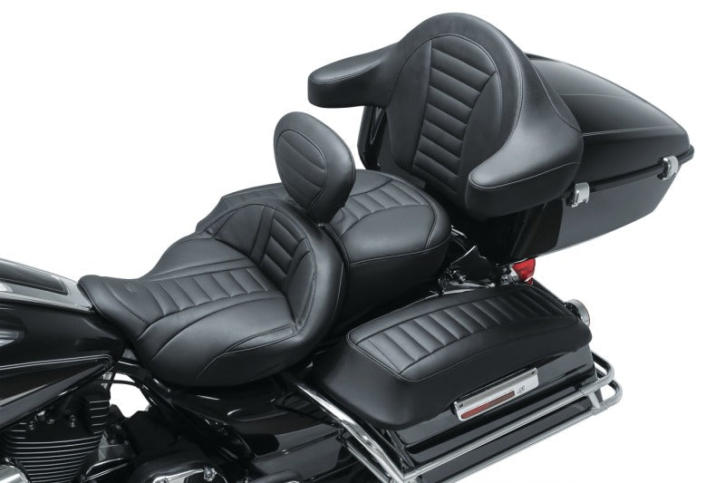 Mustang 08 - 21 Harley Electra Glide Std, Rd Glide ,Rd King, Str Glide Driver Backrest Deluxe - Black - JDMuscleShop the look 2mmp79012
