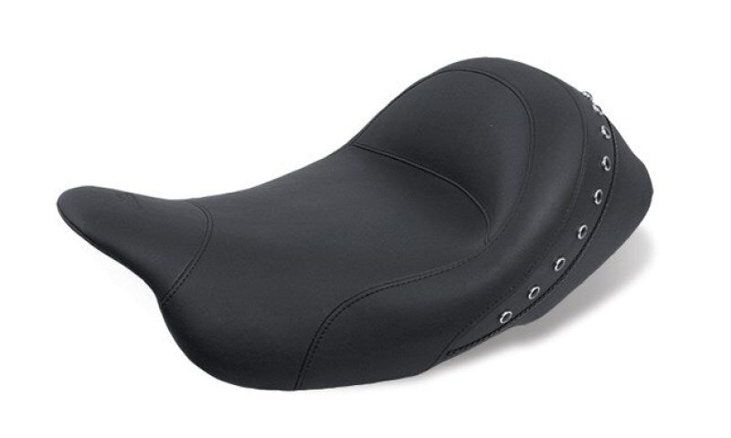 Mustang 08 - 21 Harley Electra Glide Std,Rd Glide,Rd King,Str Glide Solo Seat Blk Pearl Studs - Black - JDMuscleShop the look 2mmp76028