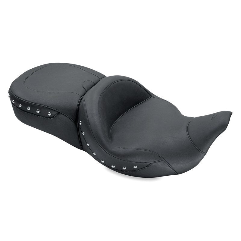 Mustang 08 - 21 Harley Electra Glide,Rd Glide,Rd King,Str Glide Super Touring 1PC Seat w/Studs - Black - JDMuscleShop the look 2mmp79546