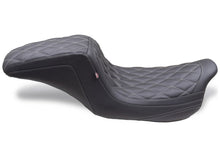 Mustang 08 - 24 HD FL Touring Double Diamond Squareback 1PC Seat - Black w/ Grey Stitching - JDMuscleShop the look 2mmp75299GM
