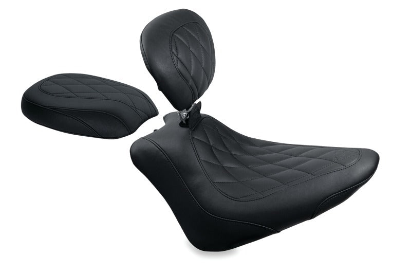 Mustang 11 - 13 Harley Blackline, 12 - 17 Slim/Slim S Wide Tripper Passenger Seat Diamond Stitch - Blac - JDMuscleShop the look 2mmp76763