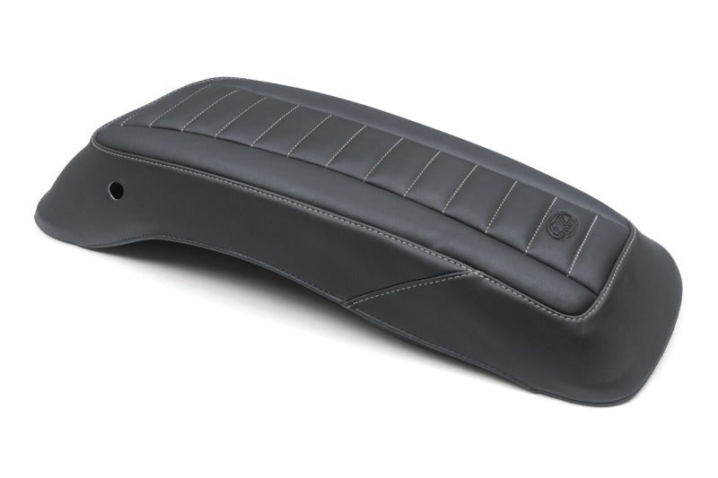 Mustang 14 - 23 HD FL Touring Saddlebag Lid Covers | Pair Deluxe - Black w/ Grey Stitching - JDMuscleShop the look 2mmp77640GM