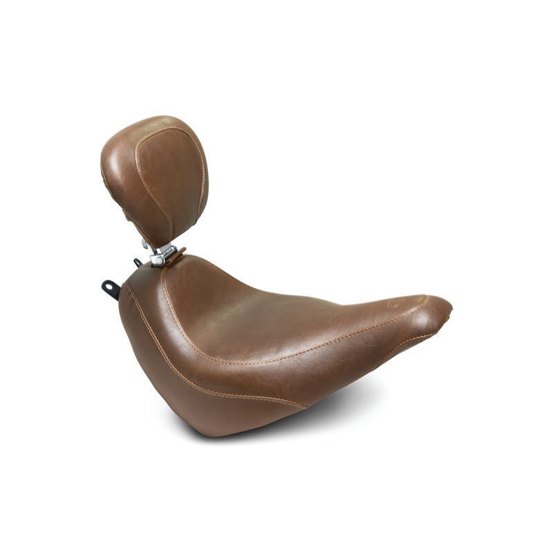 Mustang 18 - 21 Harley Heritage Classic, Deluxe Wide Tripper Solo Seat w/Driver Backrest - Brown - JDMuscleShop the look 2mmp83001