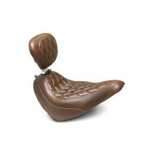 Mustang 18 - 21 Harley Street Bob Wide Tripper Solo Seat w/Driver Backrest Diamond Stitch - Brown - JDMuscleShop the look 2mmp83031