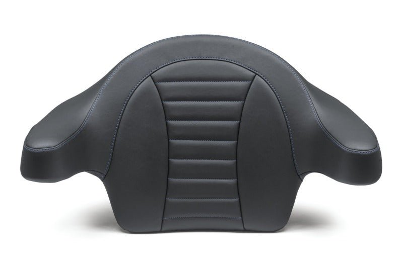 Mustang 93 - 13 HD FL Touring Extended Arm Wrap - Around Backrest Deluxe - Black w/Blue Stitching - JDMuscleShop the look 2mmp79014SB