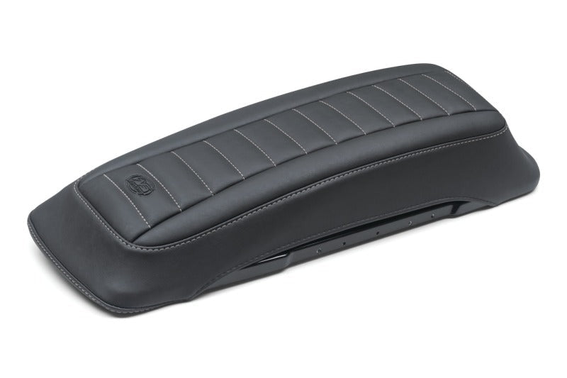 Mustang 97 - 13 HD FL Touring Saddlebag Tour - Pak Lid Covers | Pair Deluxe - Black w/ Grey Stitching - JDMuscleShop the look 2mmp77637GM