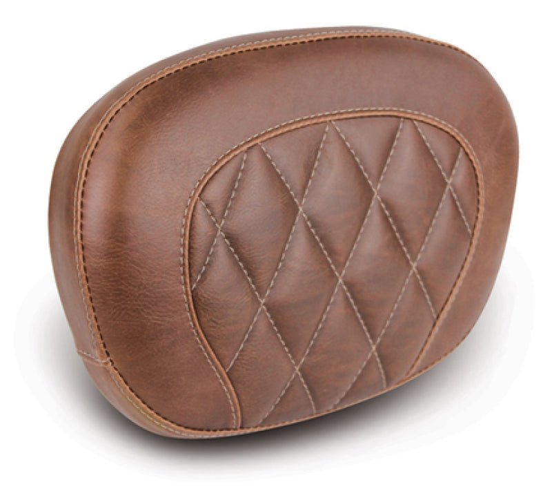 Mustang 97 - 23 Harley Touring Sissy Bar Pad | 12 inch x 9 inch Diamond Stitch - Brown - JDMuscleShop the look 2mmp76775