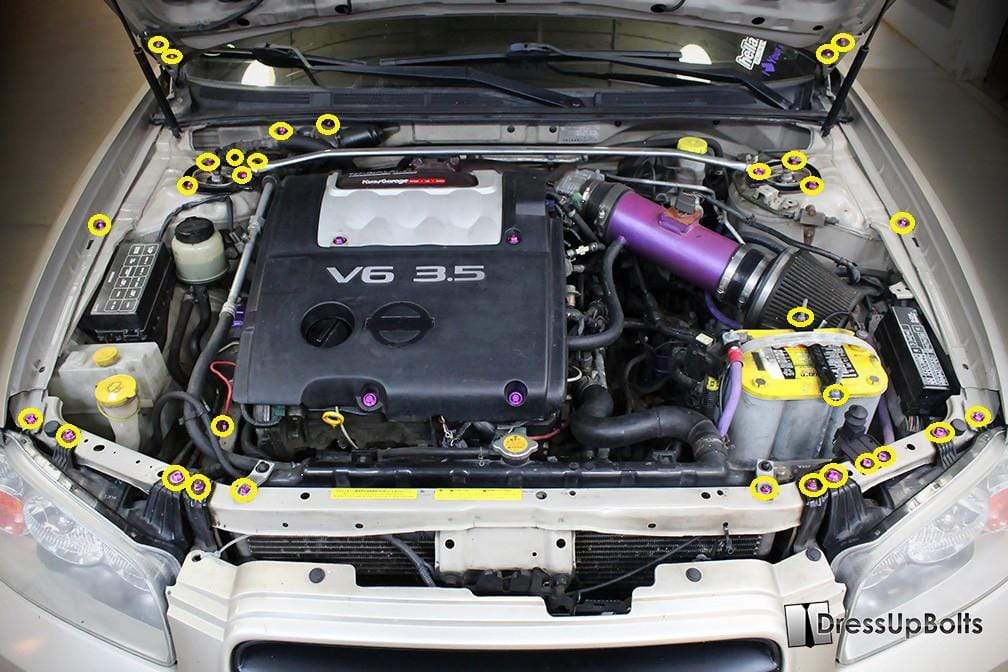 Nissan Maxima (2000 - 2003) Titanium Engine Bay Kit - JDMuscleHardware KitsNIS-047-Ti-PRPPurple