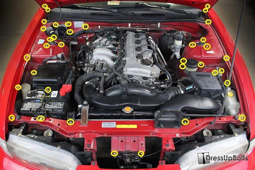 Nissan S14 240sx (1995 - 1998) Titanium Engine Bay Kit - JDMuscleHardware KitsNIS-046-Ti-PRPPurple