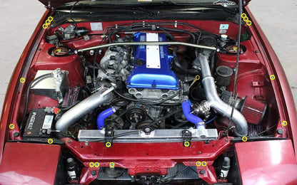 Nissan Silvia S13 (1989 - 1995) Titanium Partial Engine Bay Kit - JDMuscleHardware KitsNIS-045-Ti-SLKOil Slick
