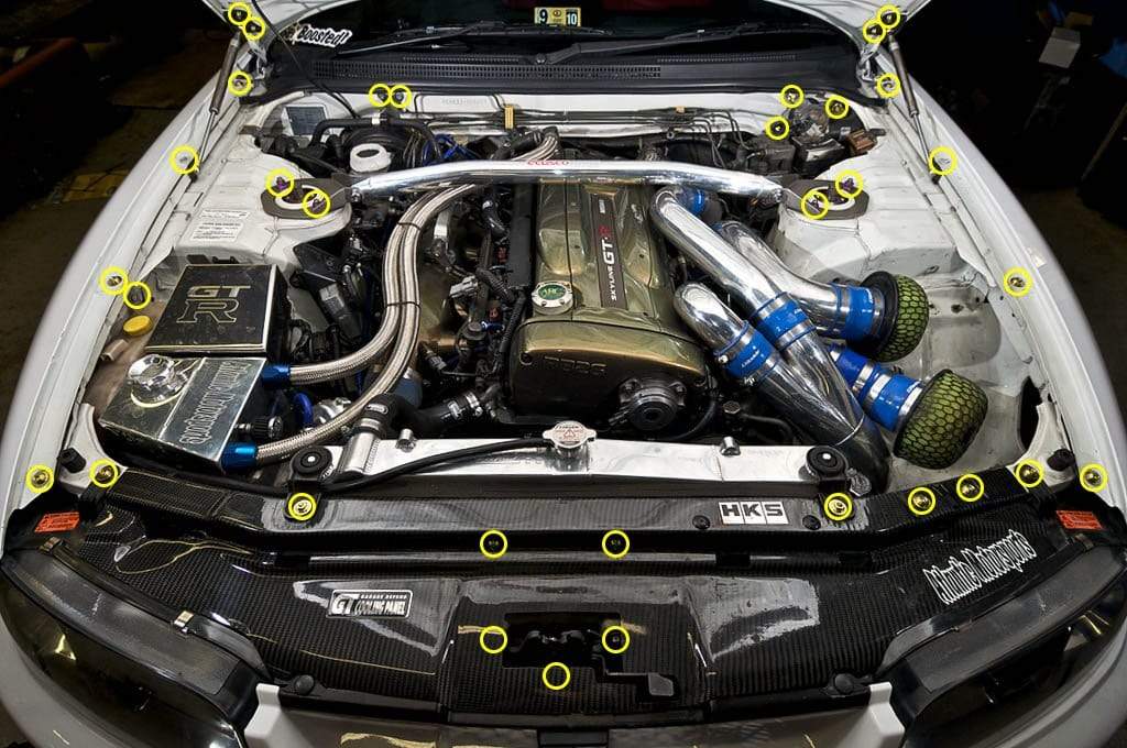 Nissan Skyline R33 (1993 - 1998) Titanium Engine Bay Kit - JDMuscleHardware KitsNIS-025-Ti-PRPPurple