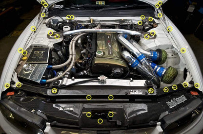 Nissan Skyline R33 (1993 - 1998) Titanium Engine Bay Kit - JDMuscleHardware KitsNIS-025-Ti-PRPPurple