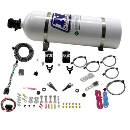 Nitrous Express [03-18 350Z/370Z, G35/G37] Dual Nozzle Nitrous System - 35-150 HP with 15 lb Bottle - JDMuscleNitrous Kitsnex20716-15