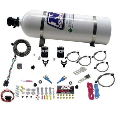 Nitrous Express [03-18 350Z/370Z, G35/G37] Dual Nozzle Nitrous System - 35-150 HP with 15 lb Bottle - JDMuscleNitrous Kitsnex20716-15