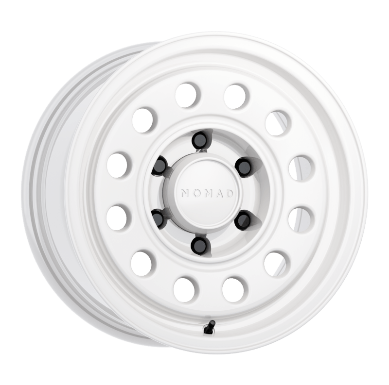 Nomad N501SA Convoy 15x7in / 5x114.3 BP / - 10mm Offset / 83.82mm Bore - Gloss White Wheel - JDMuscleSPK591055