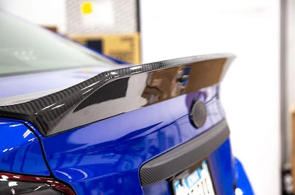 OLM [15 - 21 WRX/STI] Single Point Duckbill Trunk Spoiler - Carbon Fiber - JDMuscleSpoilers and WingsOLMA.70081.1-CF