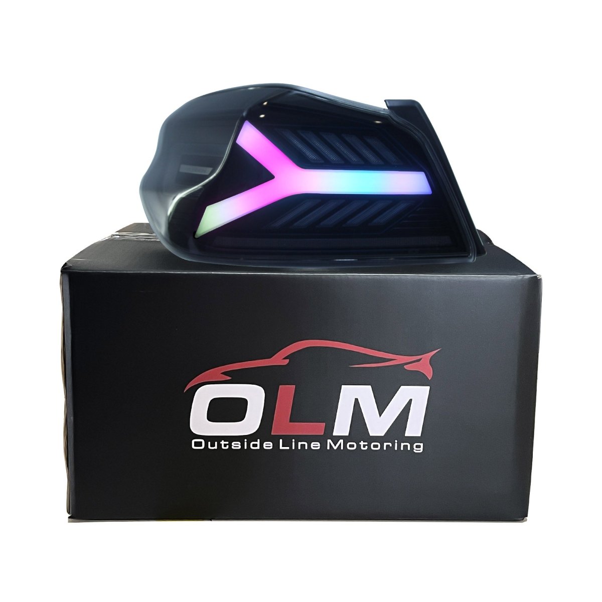 OLM [15 - 21 WRX/STI] Y - Spec LED Taillights (Smoke Lens White Optic w/RGB) | E.47004.1 - RGB - JDMuscleTail LightsOLME.47004.1-RGB