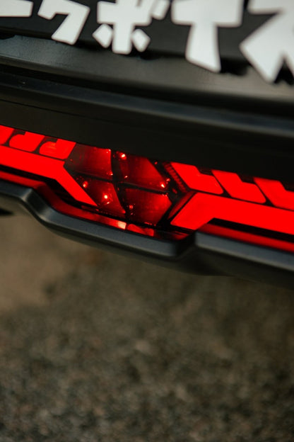 OLM [2022 BRZ/GR86] V2 F1 Rear Fog Light - Clear Lens, Black Base, White Bar | E.49002.1 - CBW - JDMuscleFog LightsOLME.49002.1-CBW