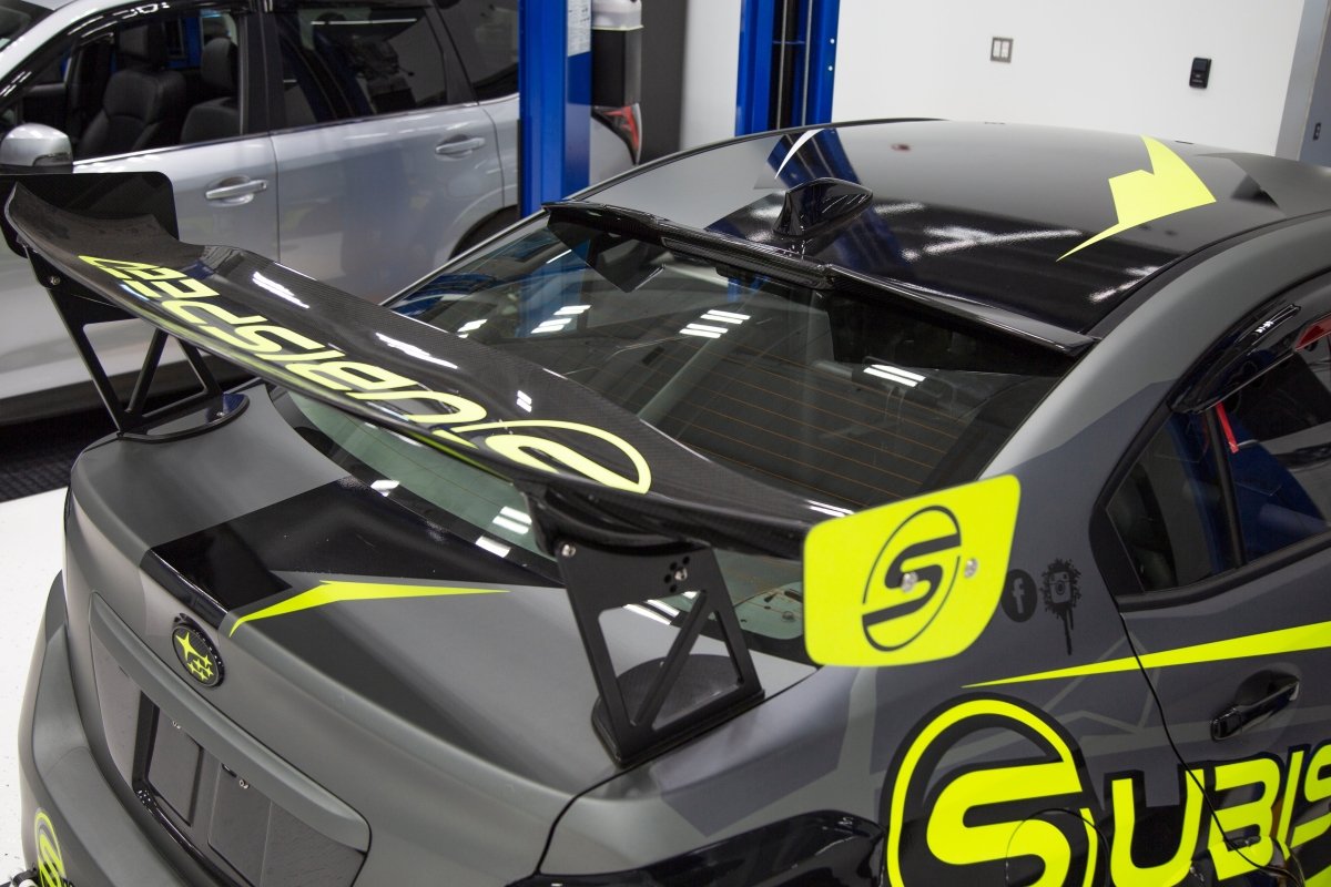 OLM ATAK Carbon Fiber Roof Spoiler - 2015 - 2021 Subaru WRX / STI - JDMuscleOLMA.70008.1