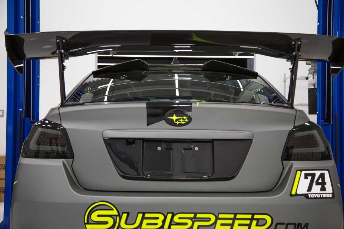 OLM ATAK Carbon Fiber Roof Spoiler - 2015 - 2021 Subaru WRX / STI - JDMuscleOLMA.70008.1