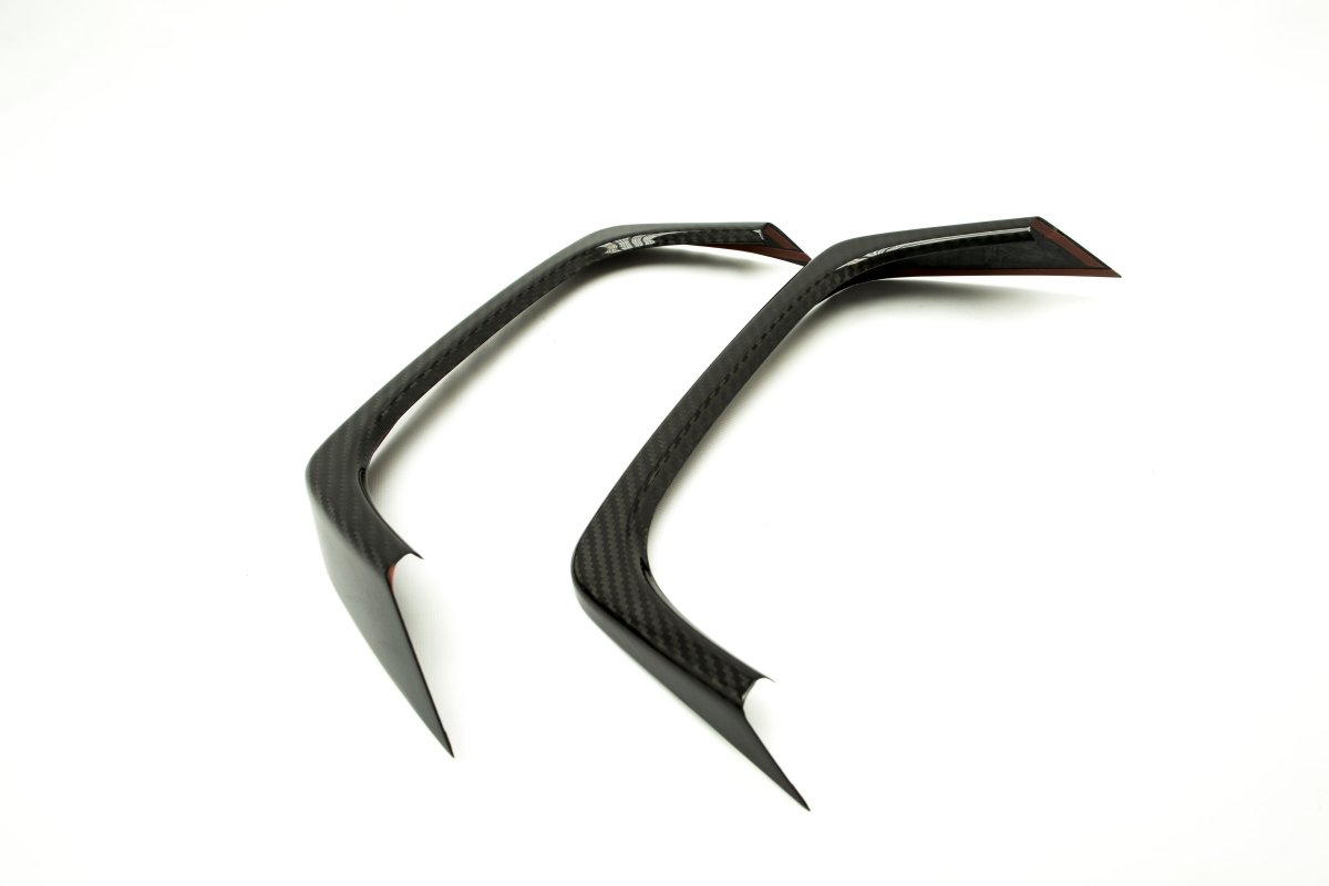 OLM Carbon Fiber Rear Bumper Exhaust Finishers - 2015+ WRX / 2015+ STI - JDMuscleOLMEXT-WRX14-DCF