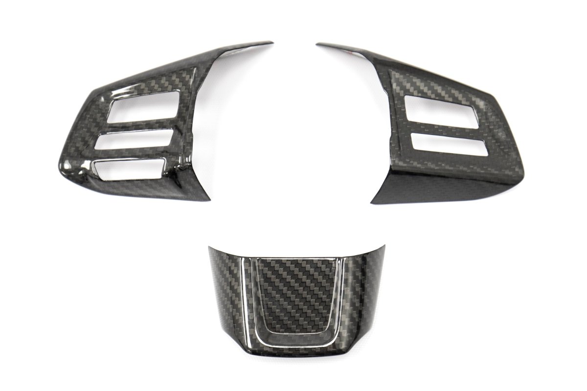 OLM Carbon Fiber Steering Wheel Covers - 2015 Subaru WRX / 2015 STI (MT) - JDMuscleOLMSTR-WRX15-B-DCF