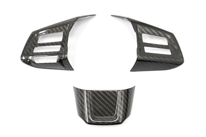 OLM Carbon Fiber Steering Wheel Covers - 2015 Subaru WRX / 2015 STI (MT) - JDMuscleOLMSTR-WRX15-B-DCF