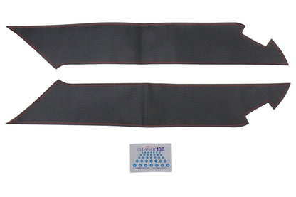 OLM Carbon Look Kick Guard Protection Set with Red Stitching - 2013 - 2021 Scion FR - S / Subaru BRZ / Toyota 86 - JDMuscleOLMA.70056.1