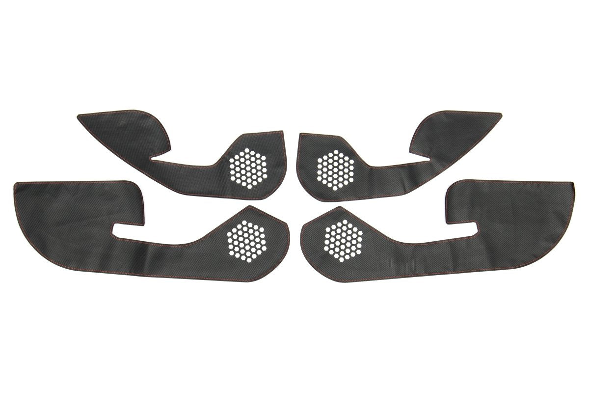 OLM Carbon Look Kick Guard Protection Set with Red Stitching (Non HK Equipped) - 2015 - 2021 Subaru STI - JDMuscleOLMA.70020.1