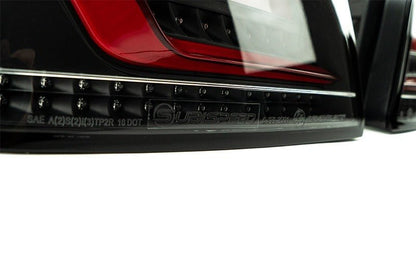 OLM Evolution Tail Lights (Clear Lens, Black Base, Red Bar) - 2015 - 2021 WRX / STI - JDMuscleOLMA.70032.1-CBR