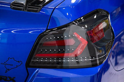 OLM Evolution Tail Lights (Clear Lens, Black Base, Red Bar) - 2015 - 2021 WRX / STI - JDMuscleOLMA.70032.1-CBR