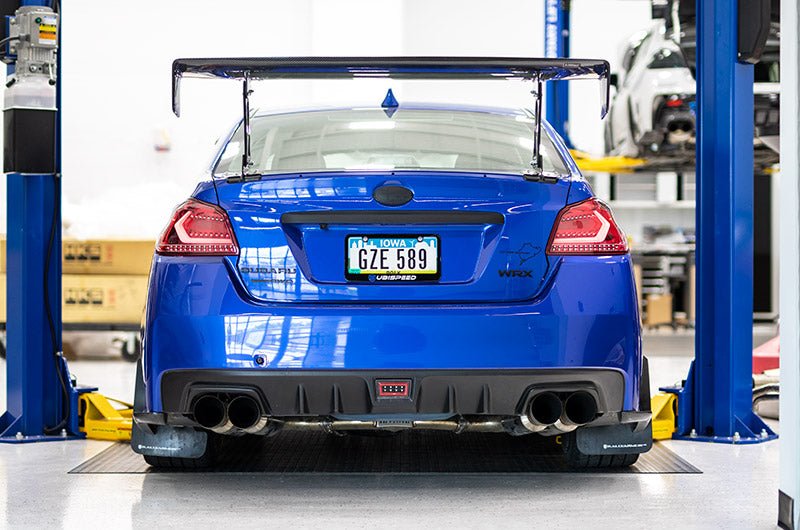 OLM Evolution Tail Lights - Clear Lens, Red Base, White Bar - 2015 - 2021 Subaru WRX / STI - JDMuscleOLMA.70032.1-R