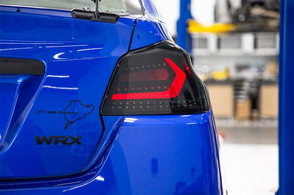 OLM Evolution Tail Lights (Smoked Lens, Black Base, Red Bar) - 2015 - 2021 WRX / STI - JDMuscleOLMA.70032.1-SBR