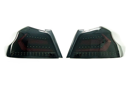 OLM Evolution Tail Lights (Smoked Lens, Black Base, Red Bar) - 2015 - 2021 WRX / STI - JDMuscleOLMA.70032.1-SBR