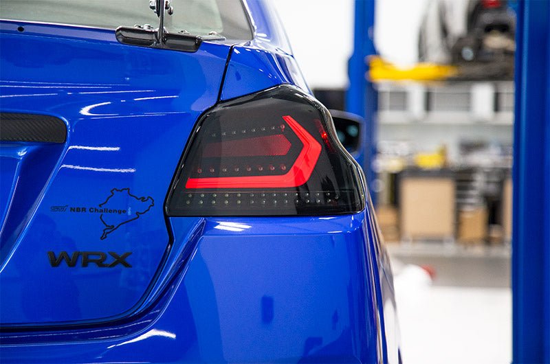 OLM Evolution Tail Lights (Smoked Lens, Black Base, White Bar) - 2015 - 2021 WRX / STI - JDMuscleOLMA.70032.1-SB