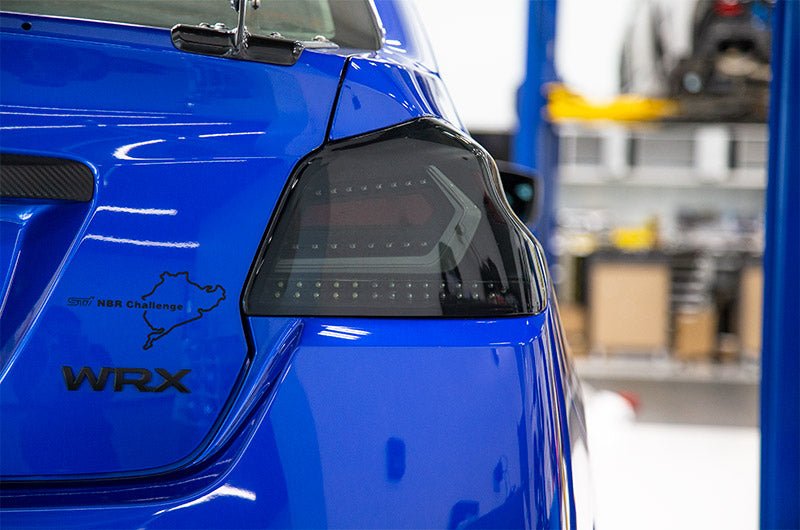 OLM Evolution Tail Lights (Smoked Lens, Black Base, White Bar) - 2015 - 2021 WRX / STI - JDMuscleOLMA.70032.1-SB