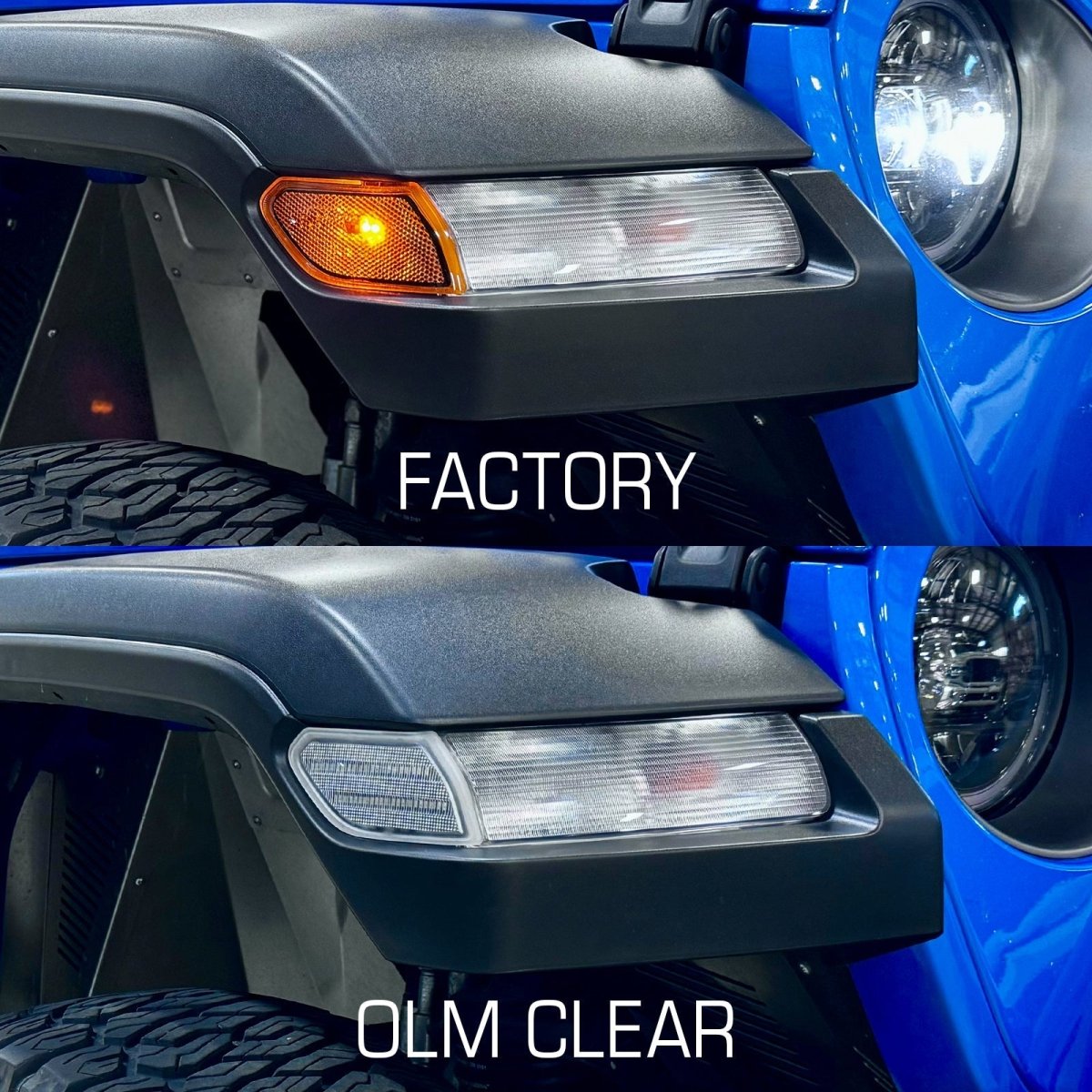 OLM Full Replacement LED Front Sidemarkers - 2018+ Jeep Wrangler - JDMuscleOLME.23004.2Smoke