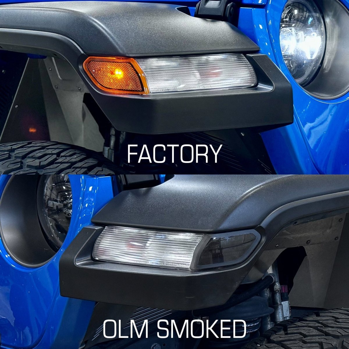 OLM Full Replacement LED Front Sidemarkers - 2018+ Jeep Wrangler - JDMuscleOLME.23004.2Smoke