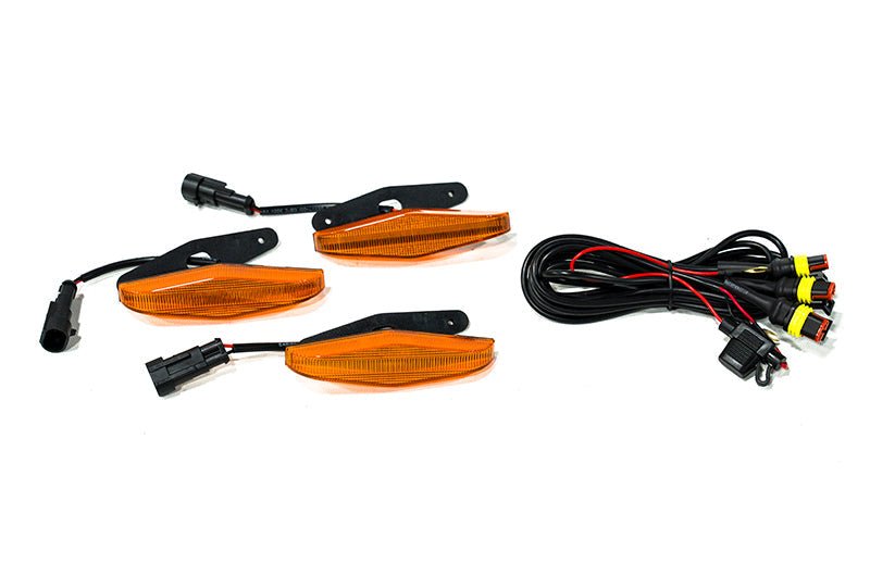 OLM Grille Lights (Amber Lens / Amber LED) - 14 - 19 Toyota 4Runner - JDMuscleOLME.49005.3