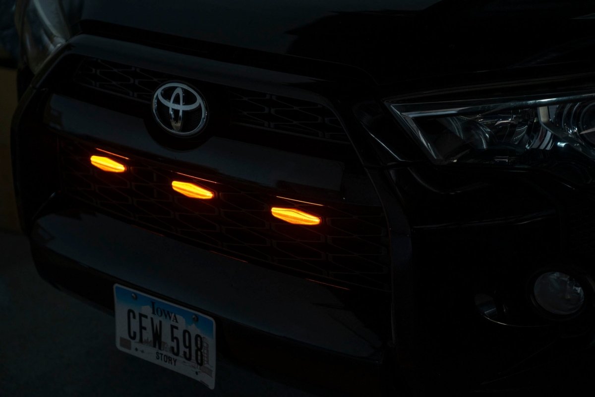 OLM Grille Lights (Amber Lens / Amber LED) - 14 - 19 Toyota 4Runner - JDMuscleOLME.49005.3