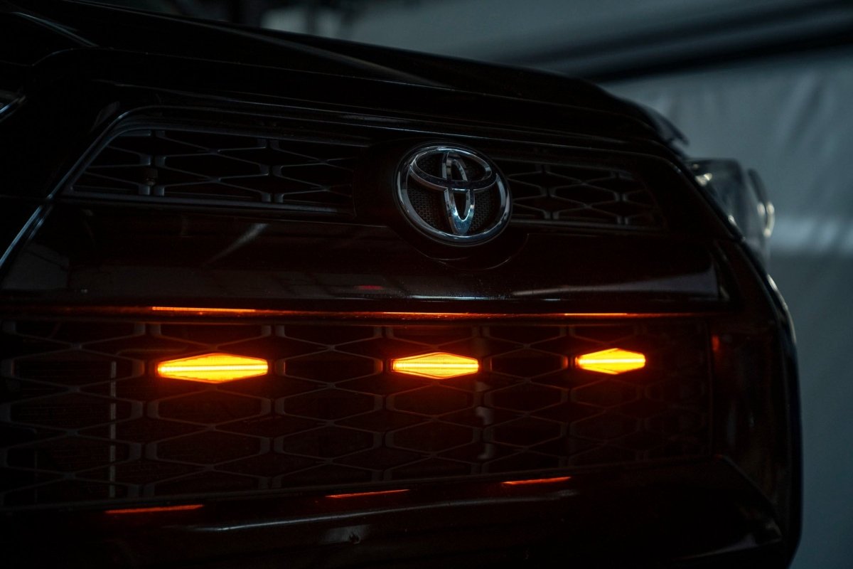 OLM Grille Lights (Smoke Lens / Amber LED) - 14 - 19 Toyota 4Runner - JDMuscleOLME.49005.2